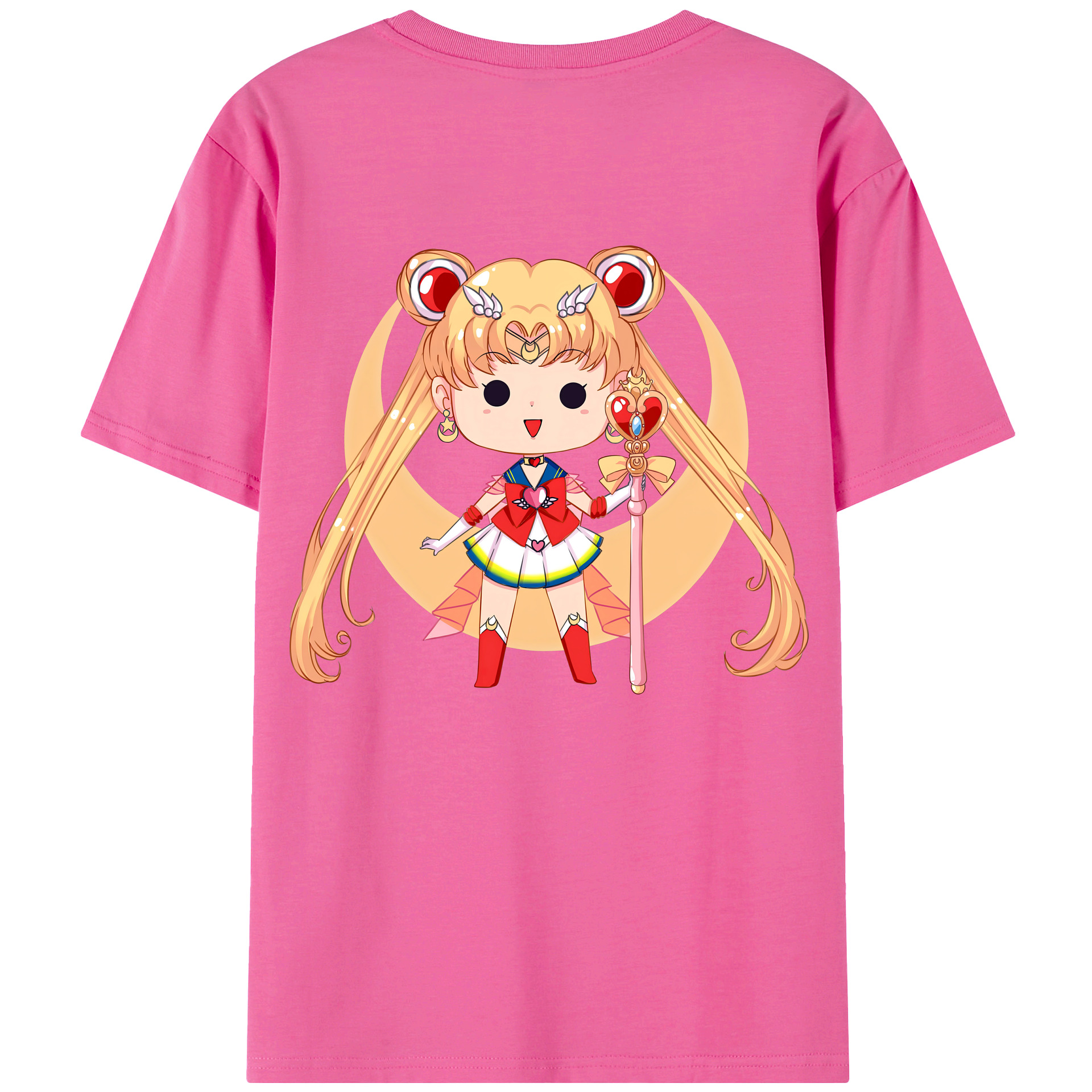 （画像用） 美少女戦士セーラームーン 月野 うさぎ つきの うさぎ Sailor Moon Tsukino Usagi レディース半袖Tシャツ(バックプリント)